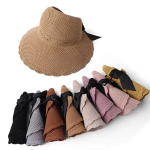 防晒遮阳大沿太阳帽卷卷可折叠空顶凉帽女夏透气时尚草帽百搭流行