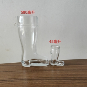 网红靴子水杯鞋形杯啤酒杯创意搞笑趣味透明玻璃异形杯饮料扎啤杯