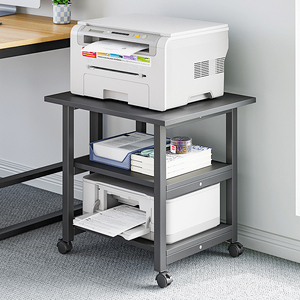 放打印机置物架落地放置柜子收纳架子可移动办公室桌下复印机托架