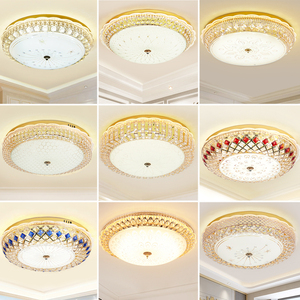 欧式水晶卧室灯温馨浪漫圆形客厅餐厅房间现代简约led吸顶灯灯具