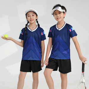 2024儿童乒乓球服红色乒乓球个性训练套装队服夏小孩比赛运动球衣