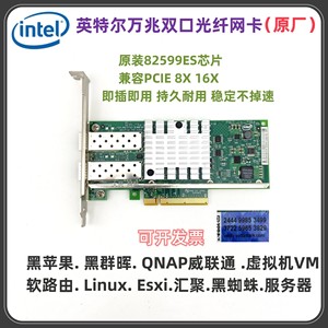 原装Intel英特尔X520-DA2 82599ES双口万兆光纤网卡群晖 ESXI NAS