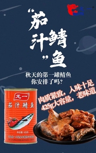 青岛特产龙一茄汁鲭鱼三文鱼开盖即食罐头四罐包邮凉拌海鲜零食