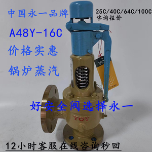 永一安全阀A48Y-16C/25C法兰弹簧式高温蒸汽安全阀DN40 5080100C