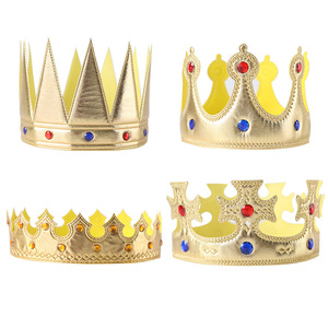万圣节国王女王皇冠宝宝周岁生日皇冠权杖服饰表演道具派对用品