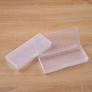 新款D611-3透明塑料长方形PP空盒儿童画笔橡皮擦包装盒零件收纳盒