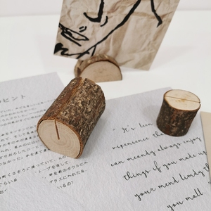 便签架原木摆件照片座树皮卡片夹桌面装饰拍照木质小树桩留言夹