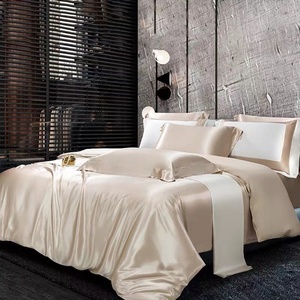 OLNFXD重磅双面真丝床上用品四件套100%桑蚕丝纯色床单高级可定制