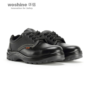 华信吉豹钢包头安全鞋高帮中帮真皮静电舒适耐磨大小码劳保鞋WB7