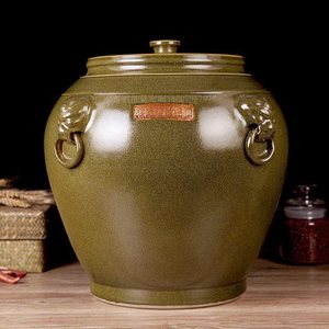 景德镇陶瓷米桶米缸 10kg50斤酒缸油缸储水罐大号带盖100斤带龙头