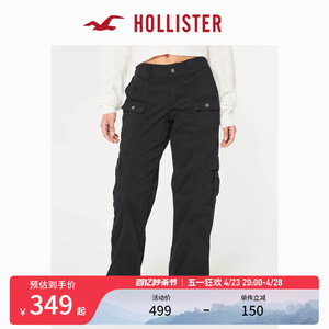 Hollister春夏辣妹实用耐穿舒适户外工装风直筒休闲裤女 355821-1