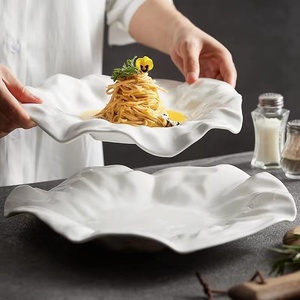 创意白色酒店陶瓷盘子意面碗西餐厅碟子商用甜品盘刺身寿司摆盘