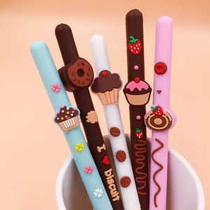 韩版甜甜圈中性笔 巧克力香味蛋糕/甜品水果可擦笔 摩易消魔擦笔