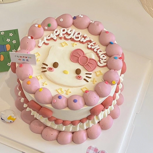 KT猫小叮当蛋糕装饰happybirthday软胶猫咪摆件生日烘焙装扮插件