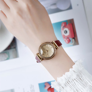 正品新款聚利时女表学生韩国时尚潮流气质皮带女士手表水钻复古表