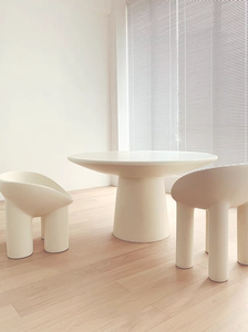 侘寂风玻璃钢茶几客厅小桌子网红大象腿椅子设计师款简约现代餐椅