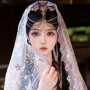 波西米亚异域风情发饰额头链流苏西域圣女公主云南旅拍新娘头饰品