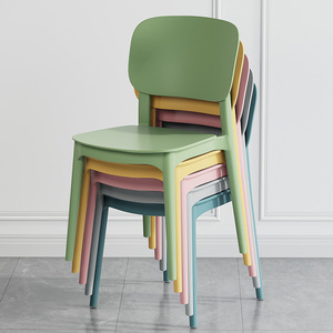 可叠放靠背凳家用塑料椅子加厚餐椅餐桌吃饭椅现代简约简易北欧椅