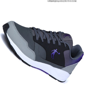 乔丹男鞋紫色波鞋波鞋跑步鞋夏季皮面防水运动鞋品牌正品旅游鞋子