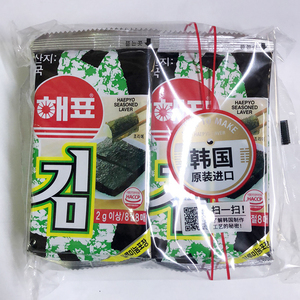 韩国进口 即食海苔休闲零食品海飘海苔 烤紫菜2g*8小包