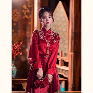 红色回门服敬酒服龙年汉服新娘新中式女装订婚礼服马面裙上衣套装