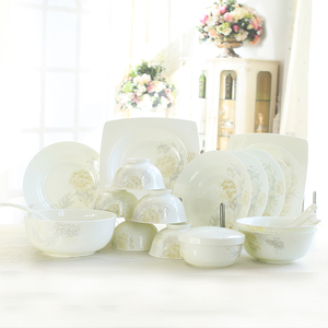 碗碟套装家用餐具骨瓷碗筷耐热简约汤碗面碗盘子陶瓷韩式新款餐具