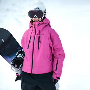 24新款滑雪服女防风防水保暖夹棉宽松透气户外单双板雪服短款上衣
