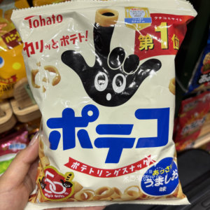 香港代购日本进口桃哈多手指圈淡盐味清汤味63g薯圈儿童零食