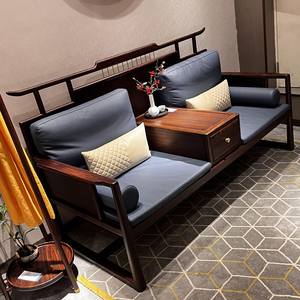 新中式禅意罗汉床实木沙发现代中国风简约客厅茶室休闲椅家具定制