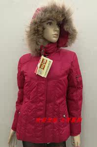 专柜冬装中款时尚红豆羽绒服女士1026修身显瘦毛领保暖棉袄特价惠