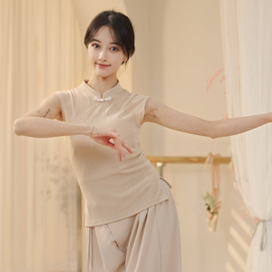 3259舞蹈服女现代夏季新款成人形体练功中国古典跳舞网纱拼接上衣