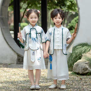 儿童汉服夏季古风超仙两件套男童女童中国风唐装宝宝薄款周岁礼服