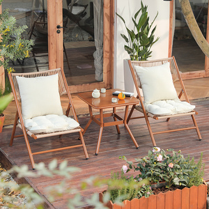 阳台桌椅组合三件套休闲折叠躺椅沙发椅家用庭院花园藤椅户外桌椅