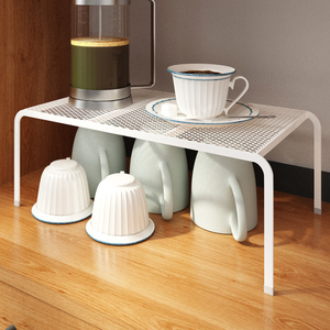 厨房橱柜内分层置物架咖啡器具茶具水壶水杯收纳架子桌台面免打孔