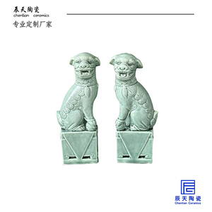 景德镇陶瓷雕塑厂家 老式复古狮子摆件小型桌面工艺品装饰品定制
