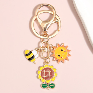 小蜜蜂卡通钥匙扣可爱创意滴油锌合金钥匙圈书包挂件礼物包包饰品
