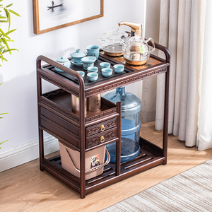 新中式花梨木茶水柜实木移动茶台烧水壶一体家用小茶桌茶车茶水架