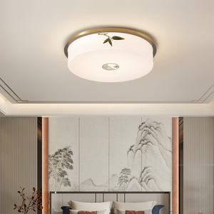新中式吸顶灯客厅灯圆形现代简约卧室灯过道阳台小灯轻奢新款三色