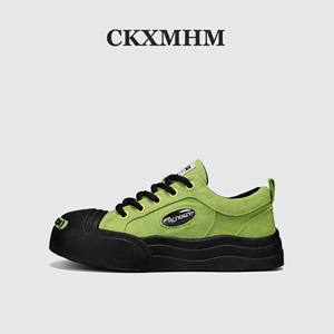 CKXMHM夏季男士大头帆布鞋绿色清爽透气防滑丑萌鞋时尚韩版小众鞋