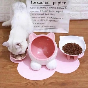 现货vivi小Q碗猫碗猫食盆猫盆陶瓷加菲猫可爱猫咪碗泰迪狗碗