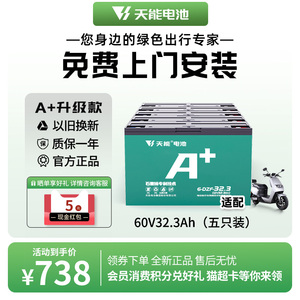 天能电池A+ 60V32Ah电动车石墨烯电池二轮三轮车电瓶车铅酸蓄电池