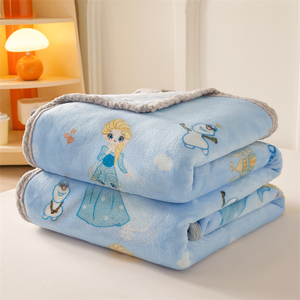 迪士尼牛奶珊瑚绒毛毯空调沙发盖毯幼儿园宝宝薄款午睡毯子床上用