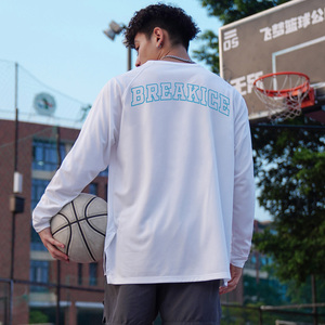 破冰投篮服长袖男美式篮球训练服体育生健身运动t恤白色体恤卫衣