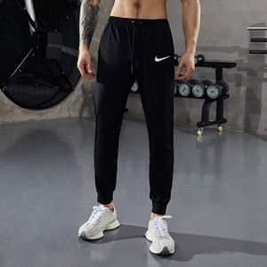 耐克顿夏季速干跑步长裤男士薄款透气冰丝高弹锦纶健身休闲运动裤
