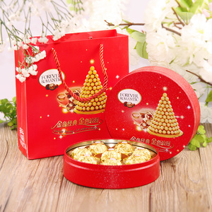 喜糖成品含糖费列罗巧克力礼盒8粒装马口铁盒高档结婚浪漫大红色