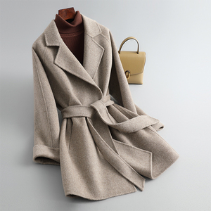 韩版羊毛呢子外套修身中长款2022年秋冬新款高端零双面羊绒大衣女