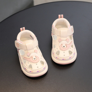 夏季男女宝宝鞋子软底学步鞋一岁12婴儿凉鞋公主童鞋包头透气防滑