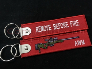 AWM 狙击步枪 REMOVE BEFORE FIRE 射击前取下 钥匙扣 拉链扣