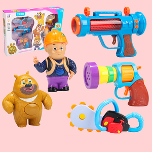 熊出没光头强儿童声光电玩具套装熊大熊二宝宝玩具手枪锯子故事机