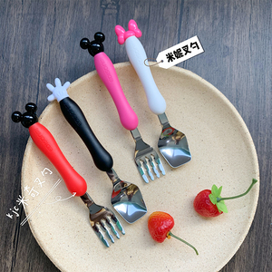 日本爱迪生妈妈KJC不锈钢叉勺宝宝训练勺子儿童吃饭勺子筷子